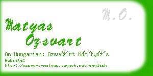 matyas ozsvart business card